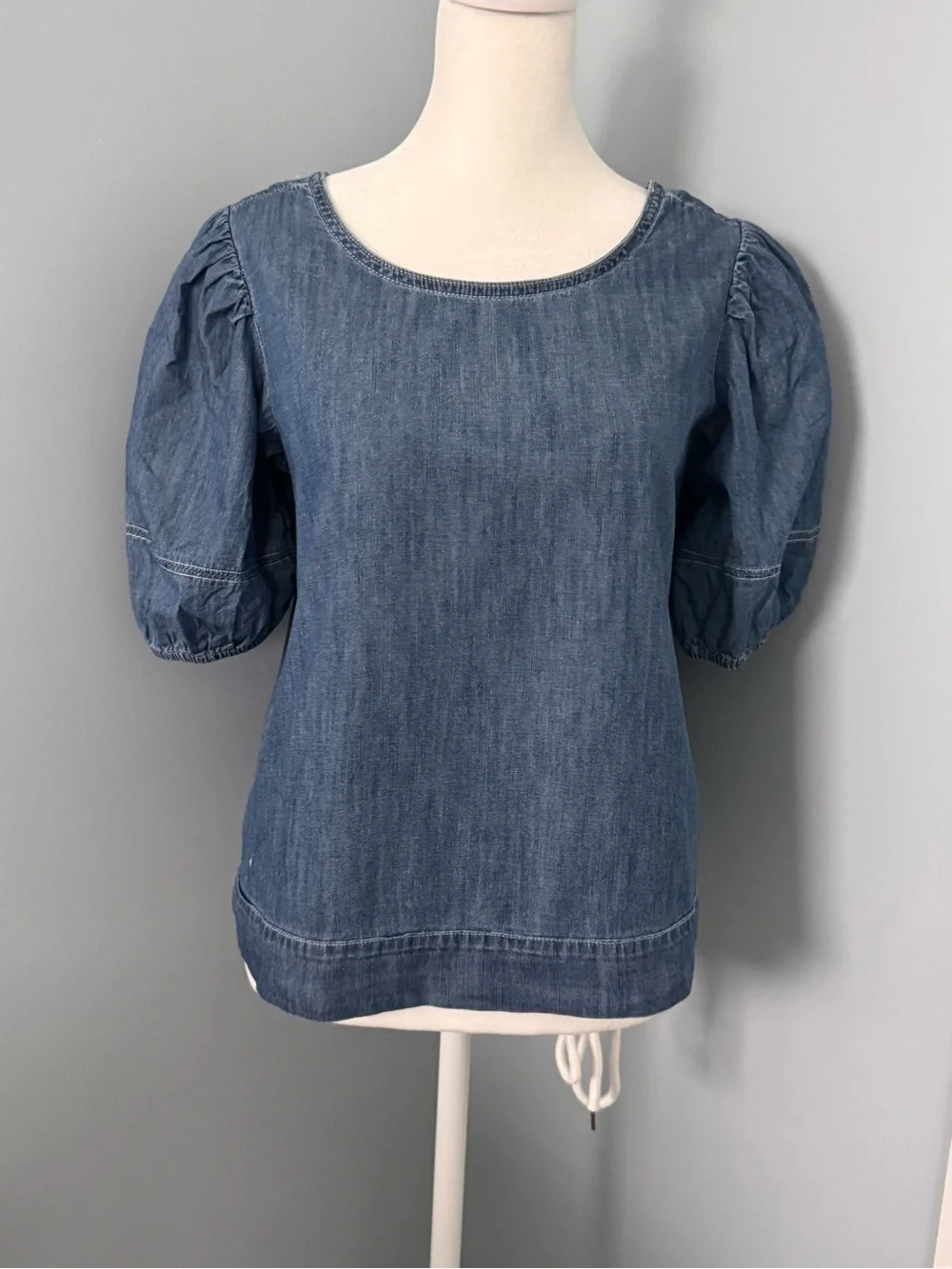 Loft Denim Puff-Sleeve Women's Top - Size XS